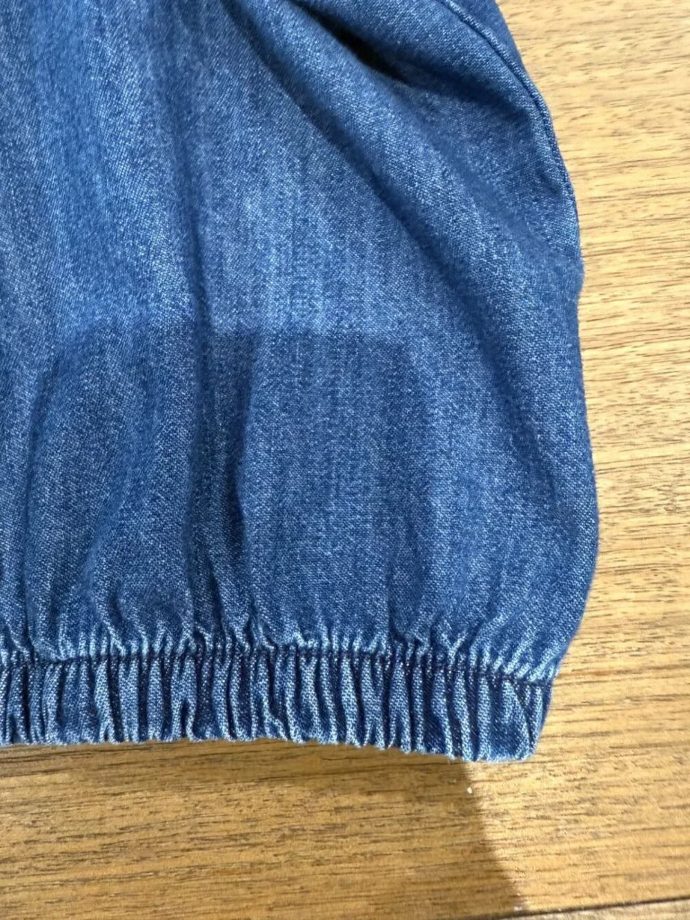 Gap Kids Flutter Sleeve Denim Top Size XL 12 Blue 100% Cotton Elastic